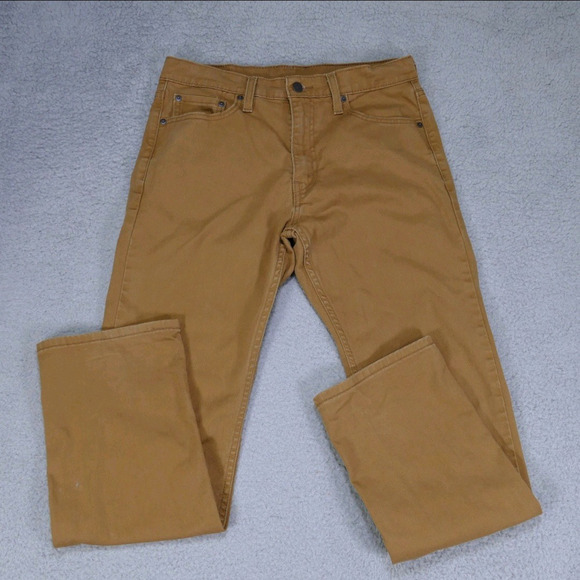 Levi's 513 Jeans Men's 32x29 Straight Fit Flex Stretch Brown Beige - Picture 1 of 15